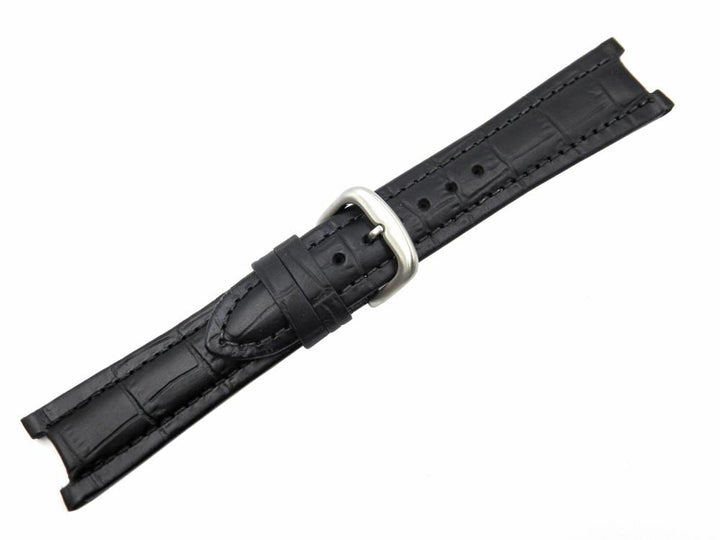 Genuine ESQ Men's Submerible Black Crocodile Grain  22/12mm Watch Strap image