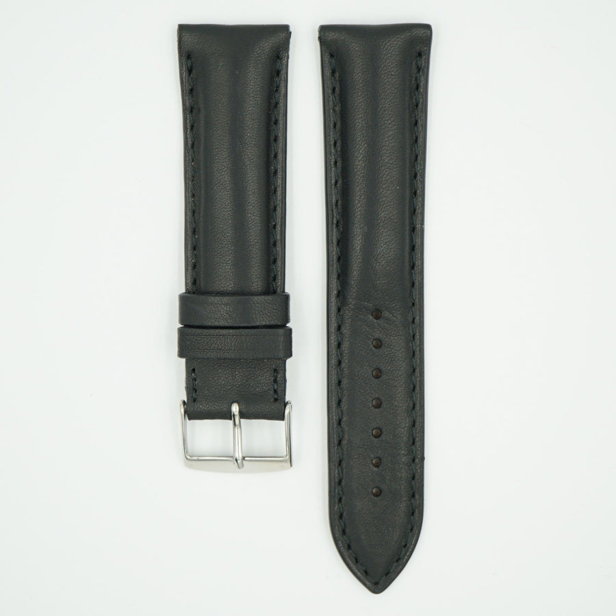 Viena Black Padded Leather Watch Strap image