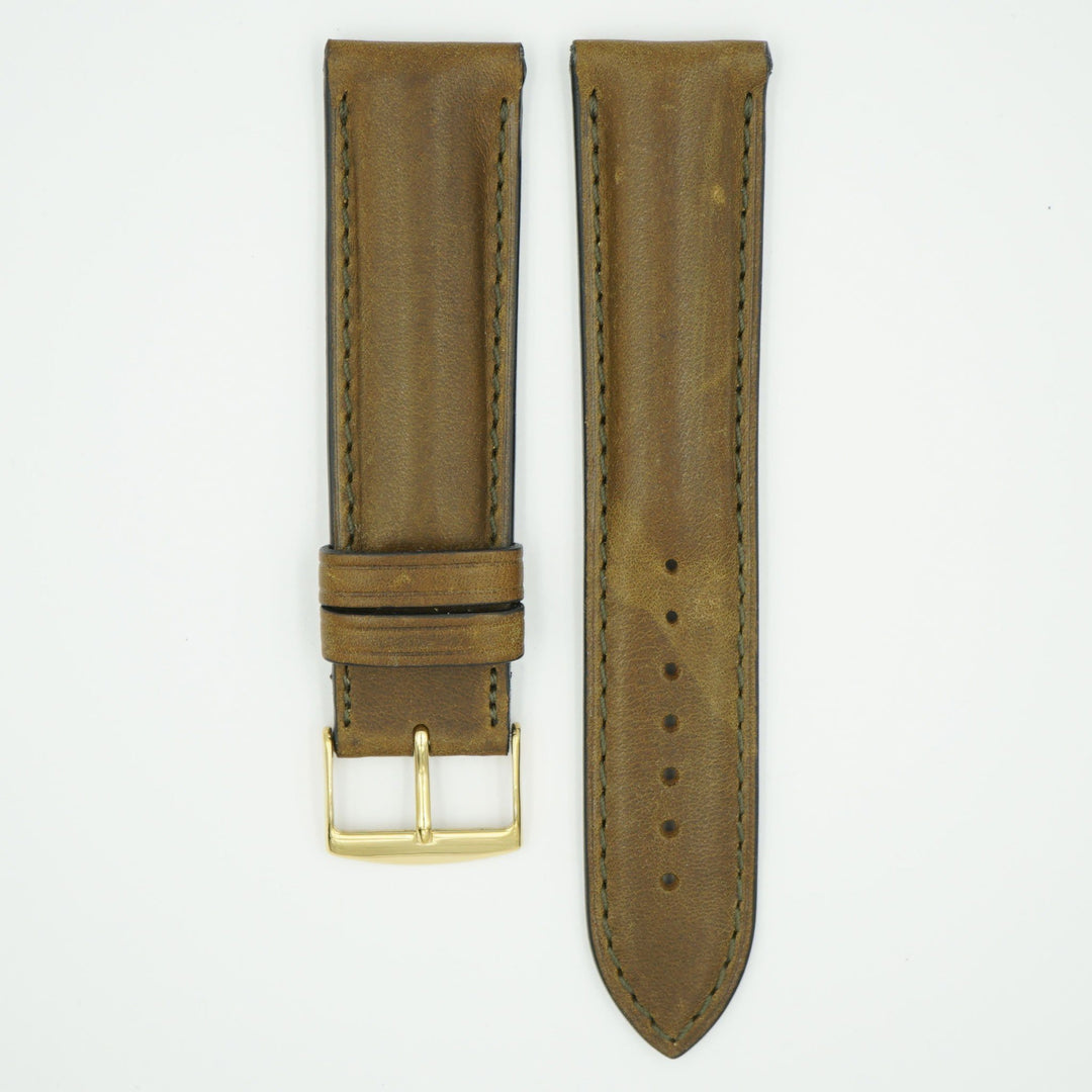 Viena Olive Padded Leather Watch Strap image