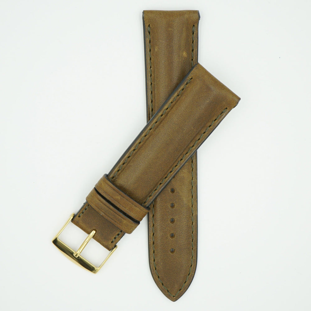 Viena Olive Padded Leather Watch Strap image