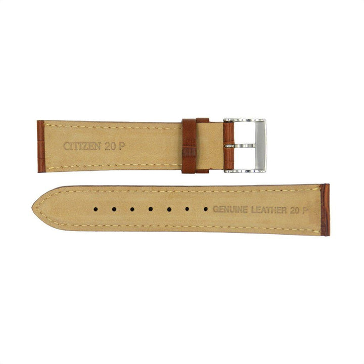 Genuine Citizen Alligator Grain 20mm Tan Leather Watch Strap image