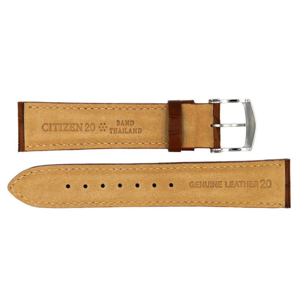 Genuine Citizen Eco-Drive Light Brown Alligator Grain 20mm Watch Strap image