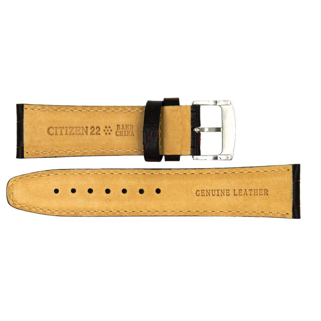 Genuine Citizen Eco-Drive Brown Alligator Grain 22mm Watch Strap image