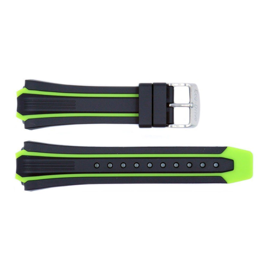 Genuine Citizen Black/Green Rubber Eco-Drive 26/20mm Watch Strap image