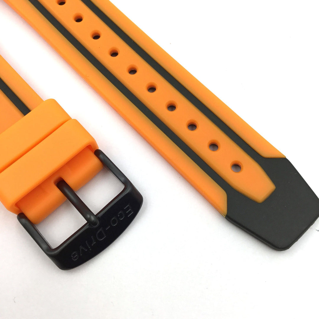 CITIZEN WATCH BAND ORANGE/BLACK RUBBER PART # 59-S52816 image