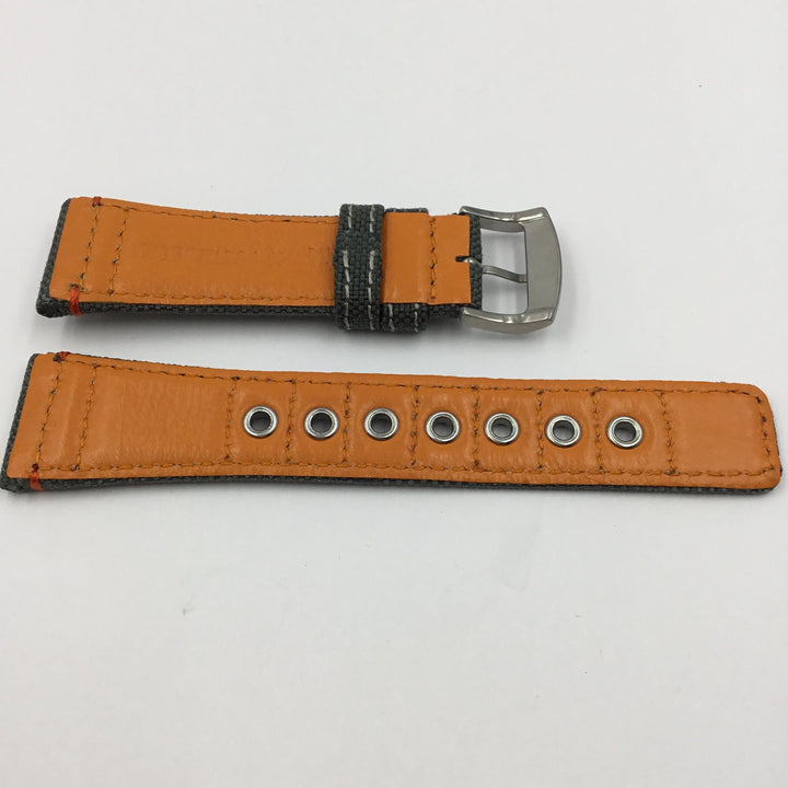 Genuine Citizen Dark Gray Water Resistant Leather 24mm Watch Strap image