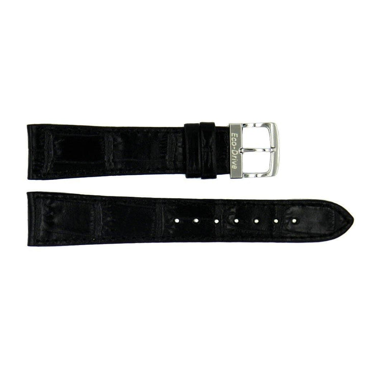 Genuine Citizen Eco-Drive Black Alligator Grain 19mm Leather Watch Band image