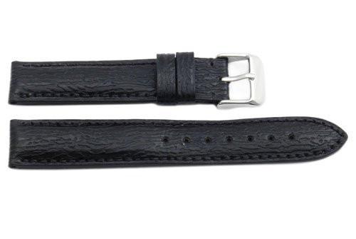 Hadley Roma Black Genuine Shark Skin Hypo Allergenic Watch Strap