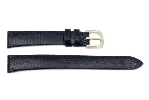 Hadley Roma Genuine Black Lizard Flat Elegant Watch Strap