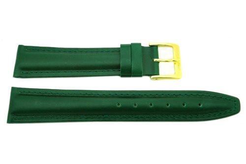 Genuine Padded Leather Green Watch Strap