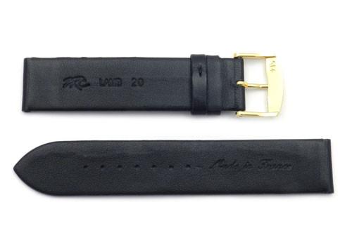 ZRC Genuine Smooth Soft Black Lambskin Leather Anti-Allergic Watch Strap image