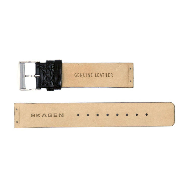 Genuine Skagen 644LSLB Womens Black Crocodile Grain Leather 18mm Watch Strap image