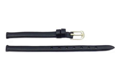 Hadley Roma Genuine Black Smooth Leather Elegant Watch Band