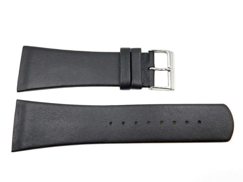 Genuine Skagen Black Leather 30mm Watch Strap - Screws image