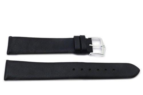 Genuine Smooth Leather Movado Style Black Watch Strap