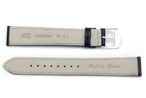 ZRC Genuine Black Leather Crocodile Grain Watch Strap image