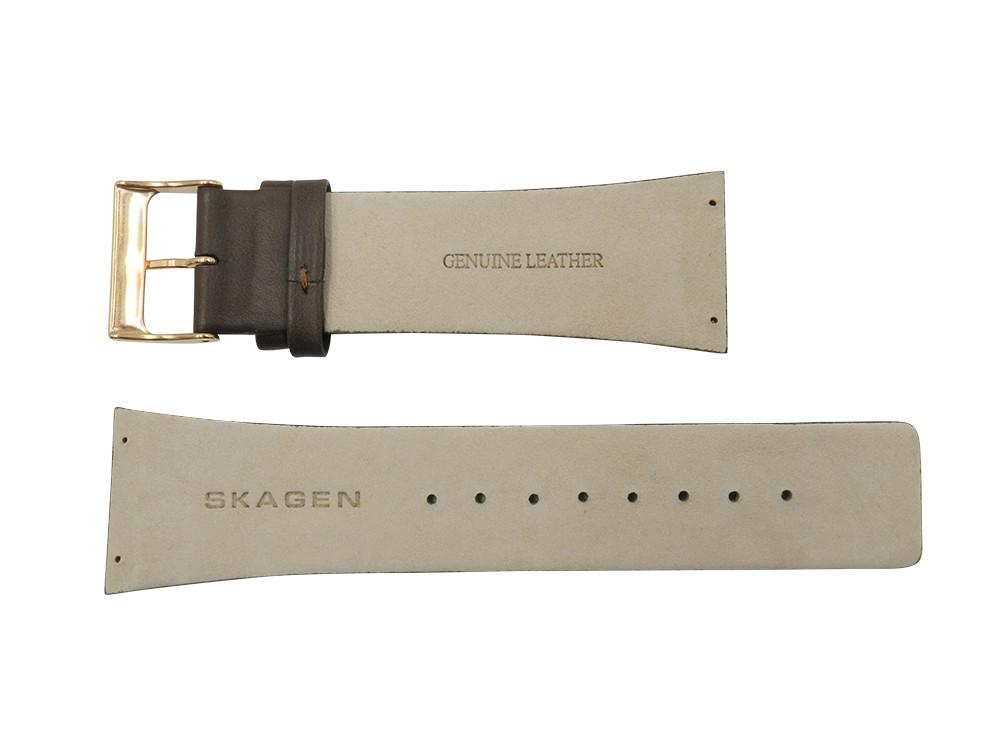 Genuine Skagen 690LSLDR Brown Leather Watch Band - Screws image