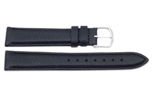 Genuine Textured Leather Black Watch Strap