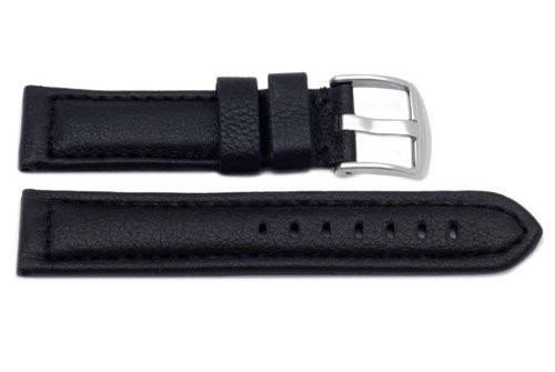 Genuine Heavy Padded Leather Sport Black Watch Strap