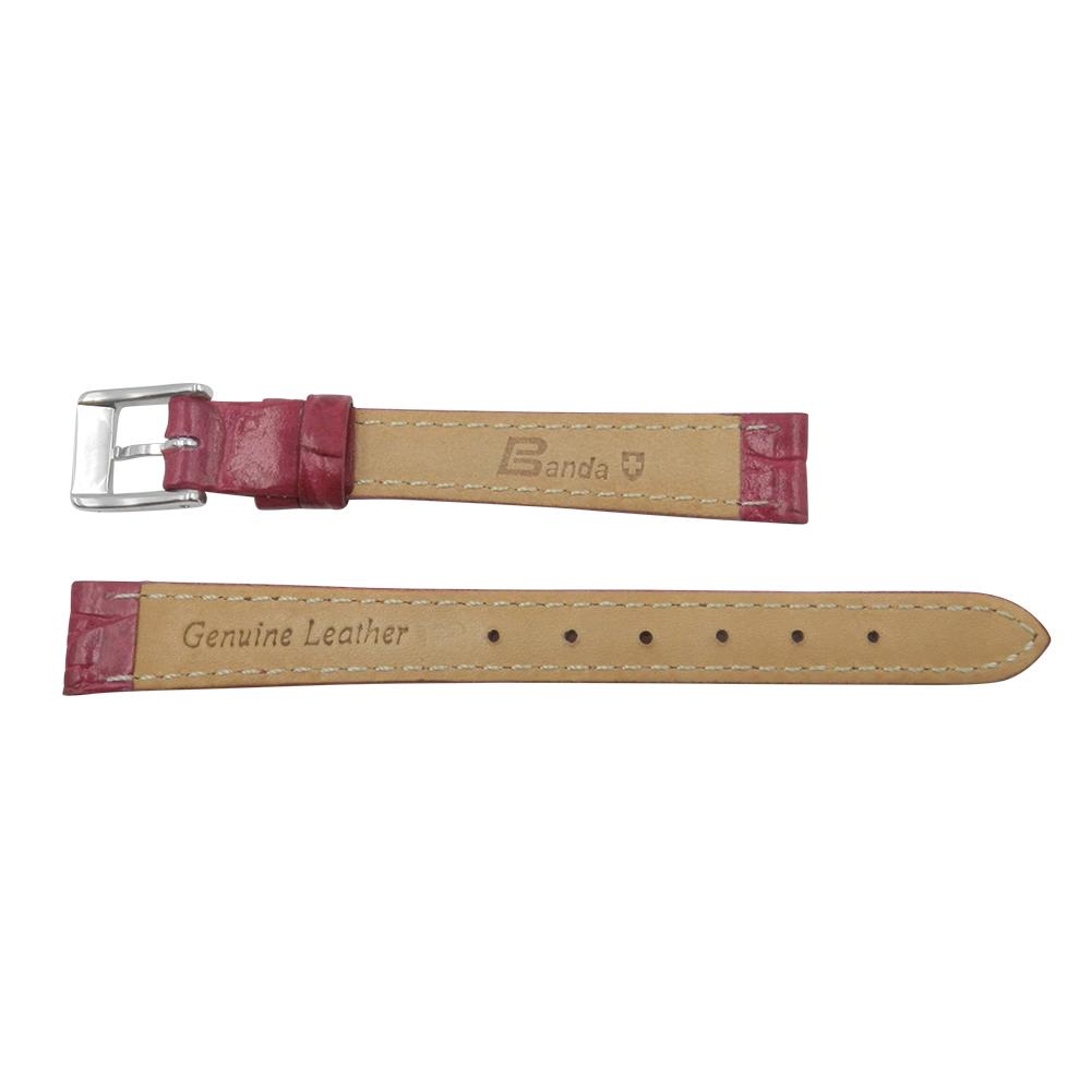 Genuine Leather Alligator Grain Hot Pink Watch Band image