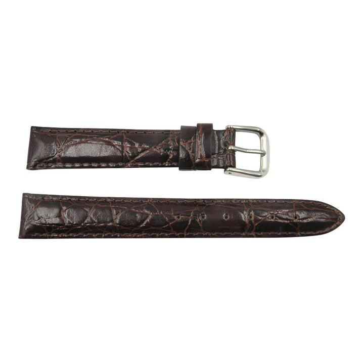 Genuine Leather Crocodile Grain Chestnut 16mm Watch Strap image