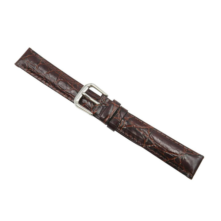 Genuine Leather Crocodile Grain Chestnut 16mm Watch Strap image