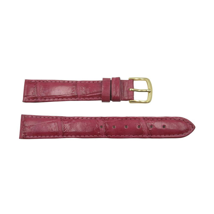 Genuine Leather Alligator Grain Hot Pink Watch Band image