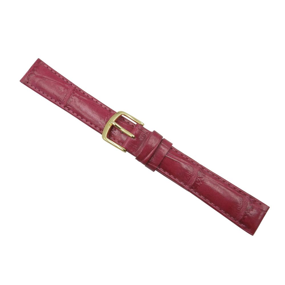 Genuine Leather Alligator Grain Hot Pink Watch Band image