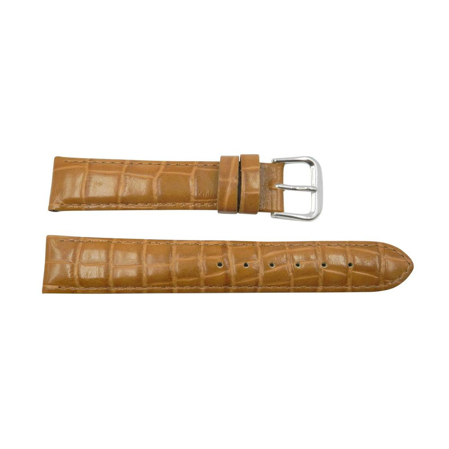 Genuine Leather Baby Alligator Grain Light Brown Watch Strap image