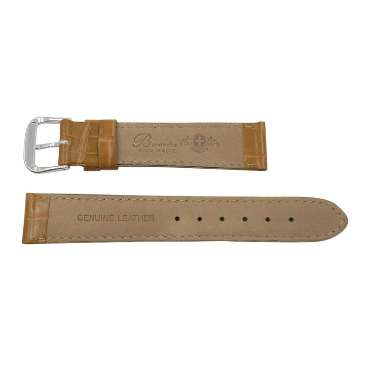 Genuine Leather Baby Alligator Grain Light Brown Watch Strap image