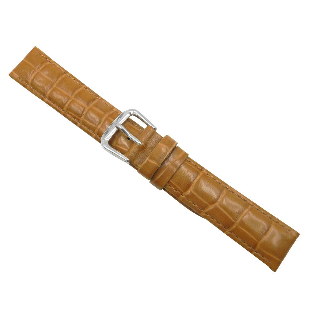 Genuine Leather Baby Alligator Grain Light Brown Watch Strap image