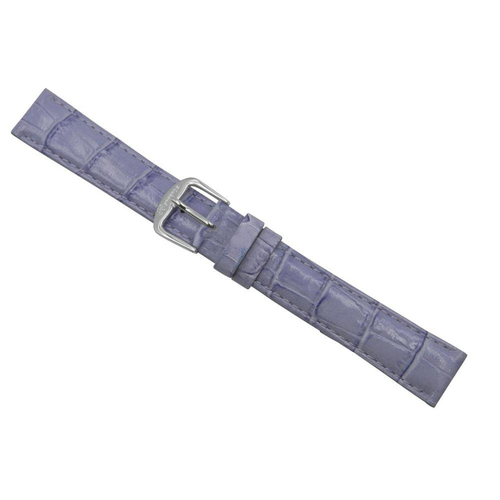 Genuine Leather Square Crocodile Grain Purple Watch Strap image