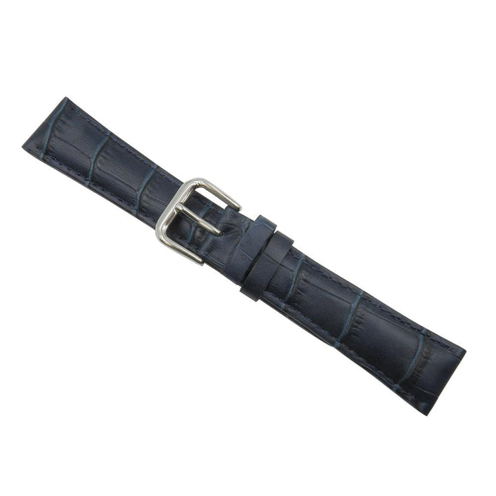 Genuine Leather Square Crocodile Grain Navy Blue Watch Strap image