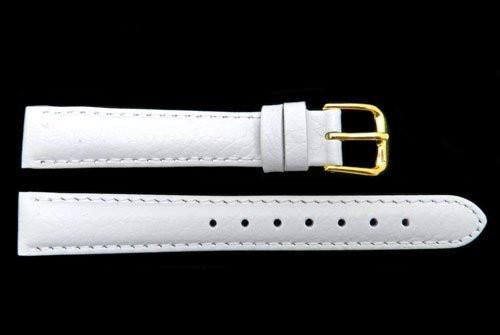 Genuine Textured Leather Grain White Watch Strap