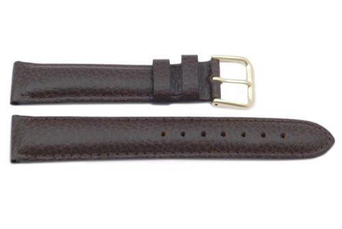 Genuine Textured Leather Dark Brown Watch Strap