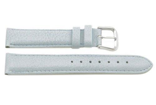 Genuine Textured Leather Light Blue Stitched Watch Strap