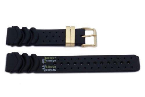 Genuine Rubber Black 20mm Watch Band by Citizen