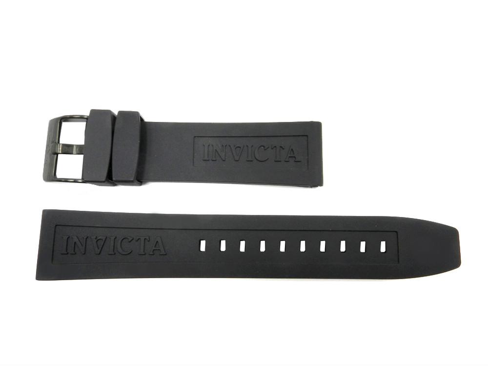 Genuine Invicta 22mm Black Rubber Signature Replacement Watch Band image