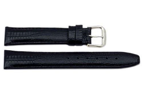 Genuine Leather Lizard Grain Black Watch Strap