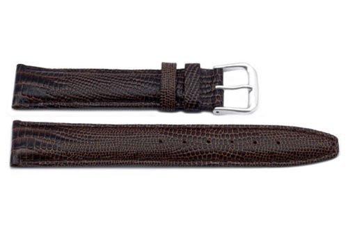 Genuine Leather Lizard Grain Brown Watch Strap