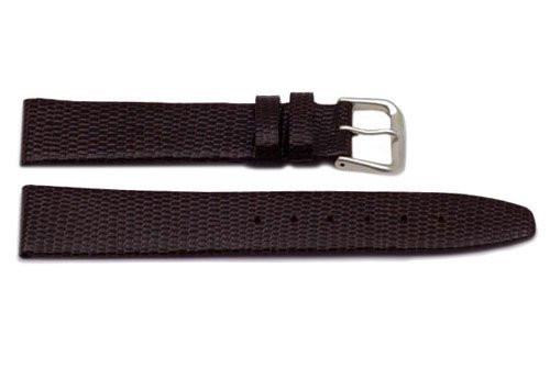 Genuine Leather Lizard Grain Dark Brown Watch Strap