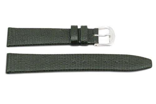 Genuine Leather Lizard Grain Dark Gray Watch Strap