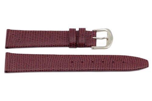 Genuine Leather Lizard Grain Burgundy Watch Band