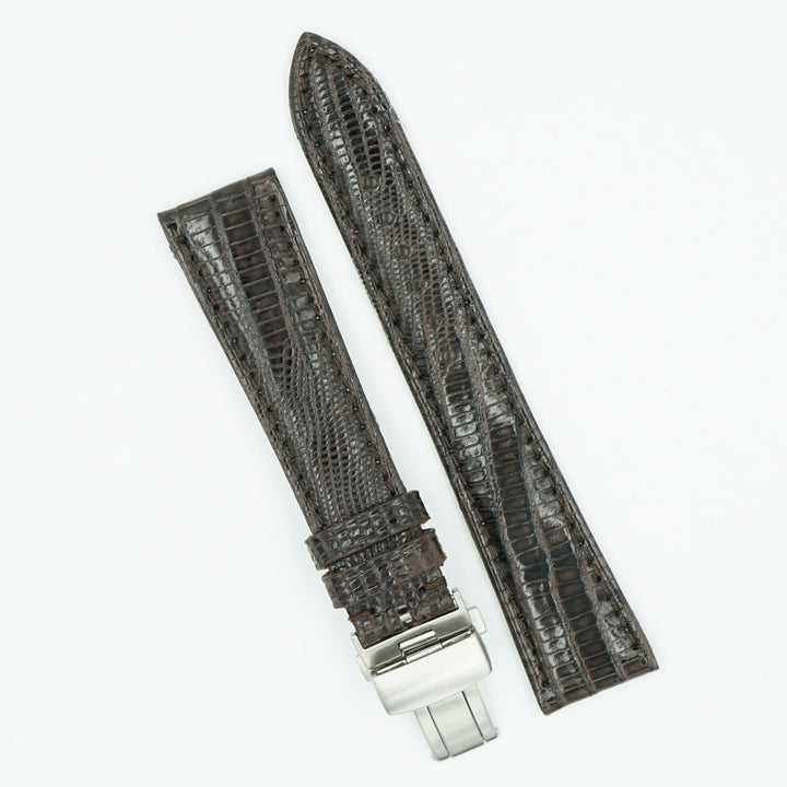 Genuine Lizard Blrown Deployant Watch Band image