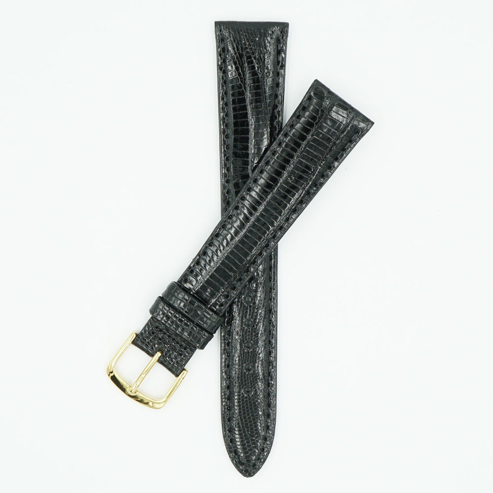 Teju Black Lizard Long Watch Strap image