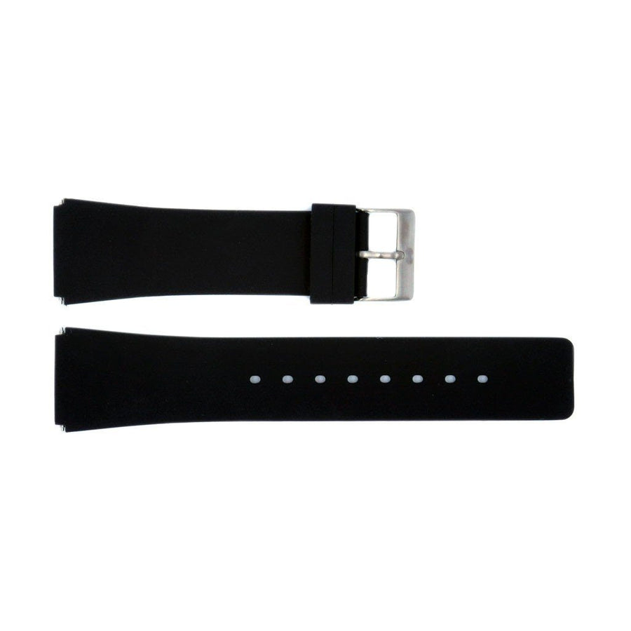 Genuine Skagen Black Smooth Rubber 25mm Watch Strap - Pins image