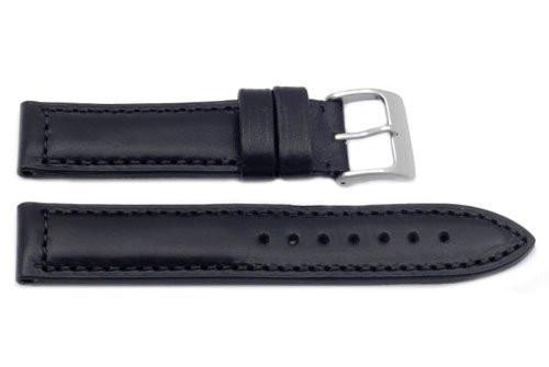 Hadley Roma Heavy Duty Black Sport Leather Watch Band