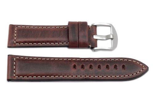 Hadley Roma Heavy Duty Oil Brown Sport Leather Watch Strap