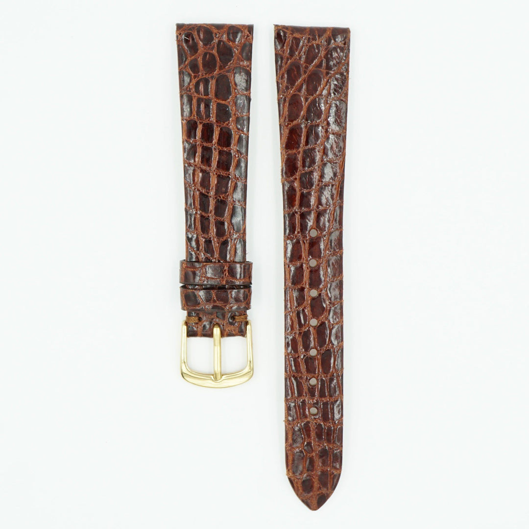 Caiman Chesnut Flat Crocodile Watch Band image