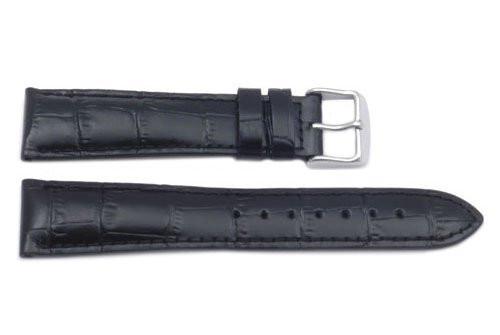 Hadley Roma Alligator Grain Black Heavy Padded Long Watch Strap